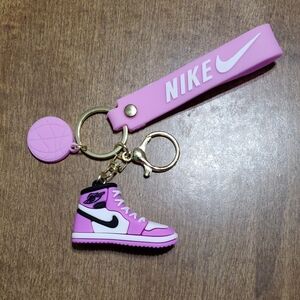 Purple Rubber Nike Air Jordan Basketball Shoe Keychain With Nike Wristlet